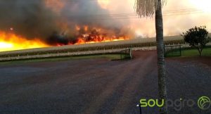 Fogo atinge propriedade em Espigão Azul