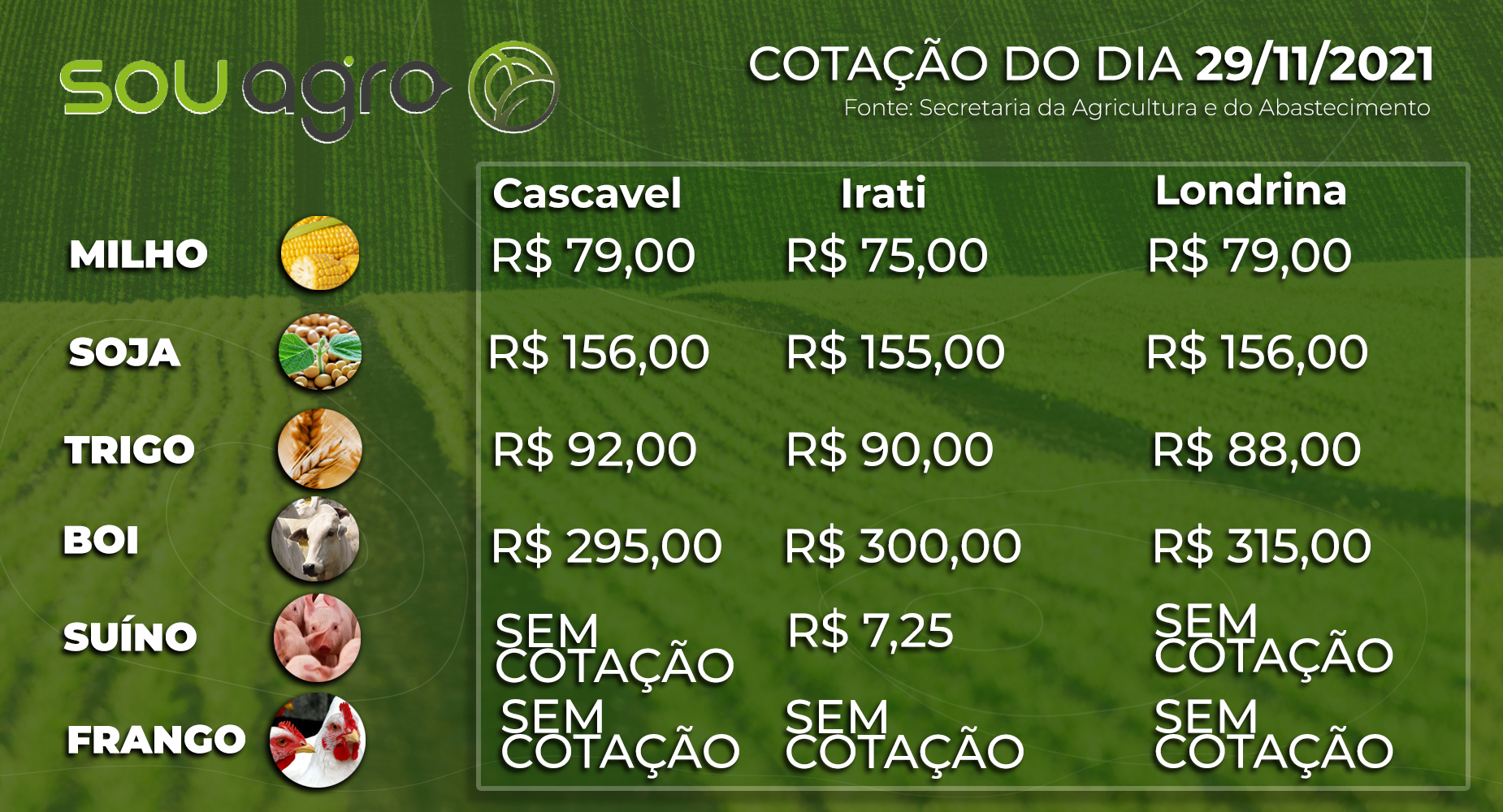 cotações