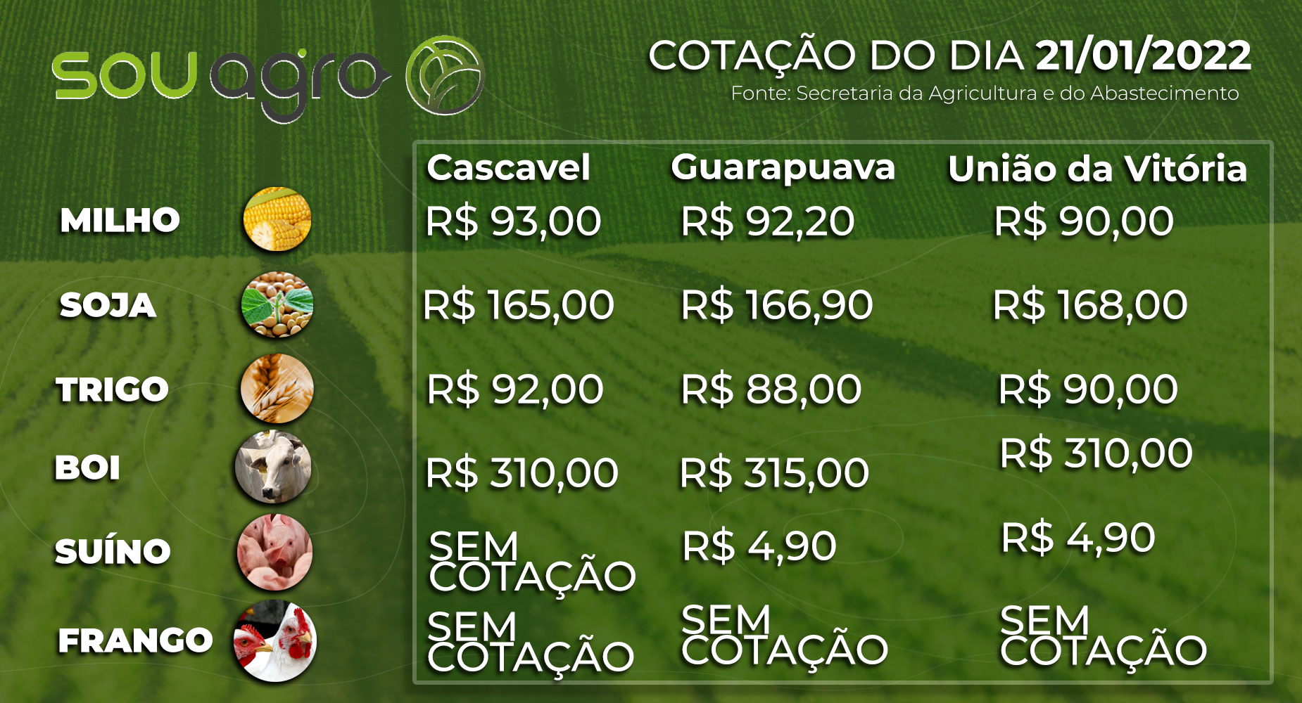 cotações