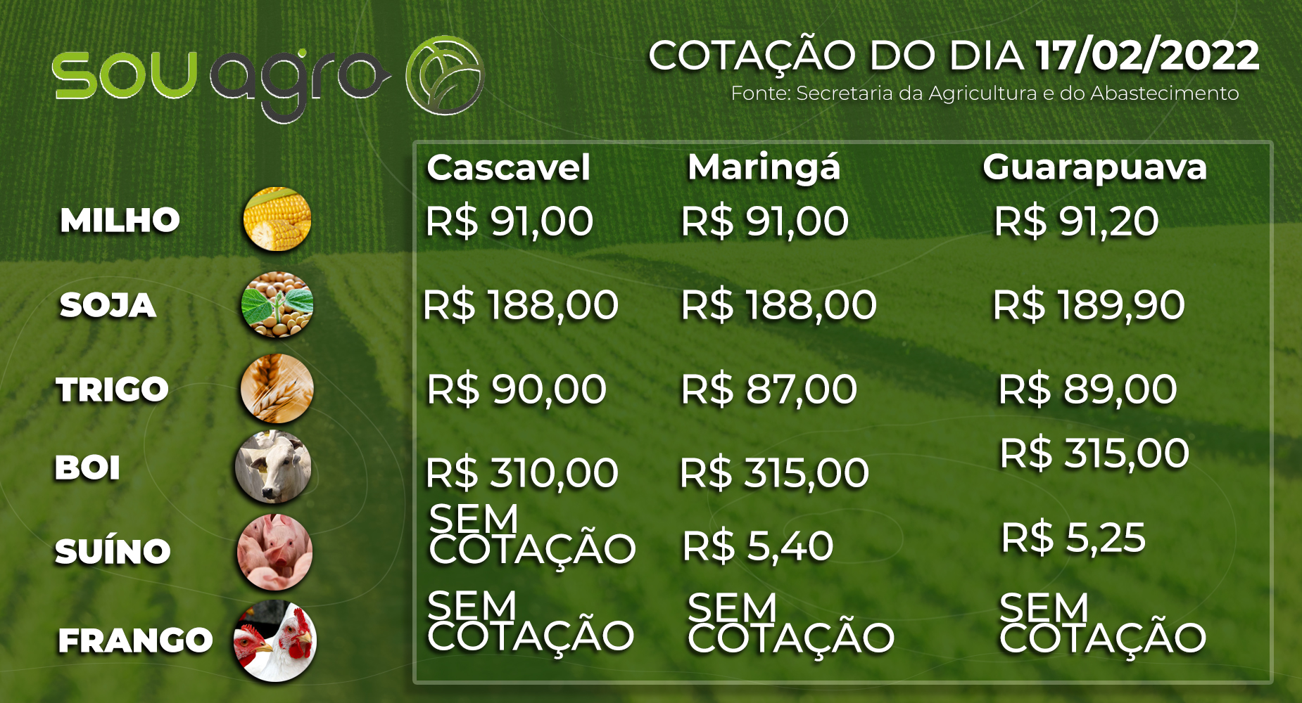 cotações