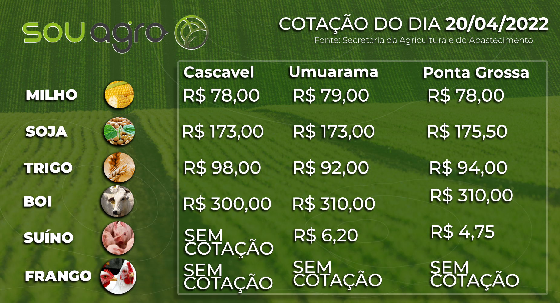 cotações