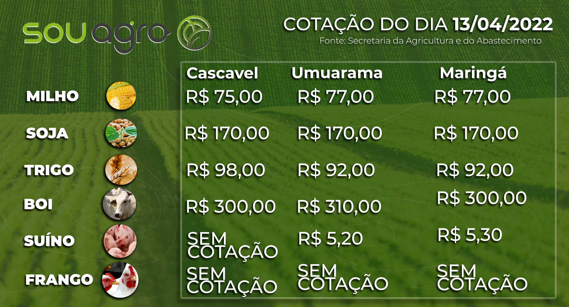 cotações