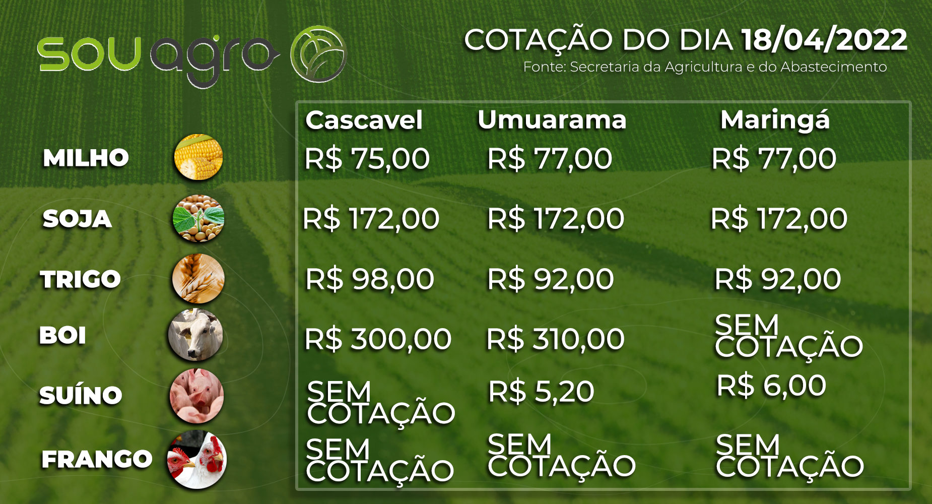 cotações