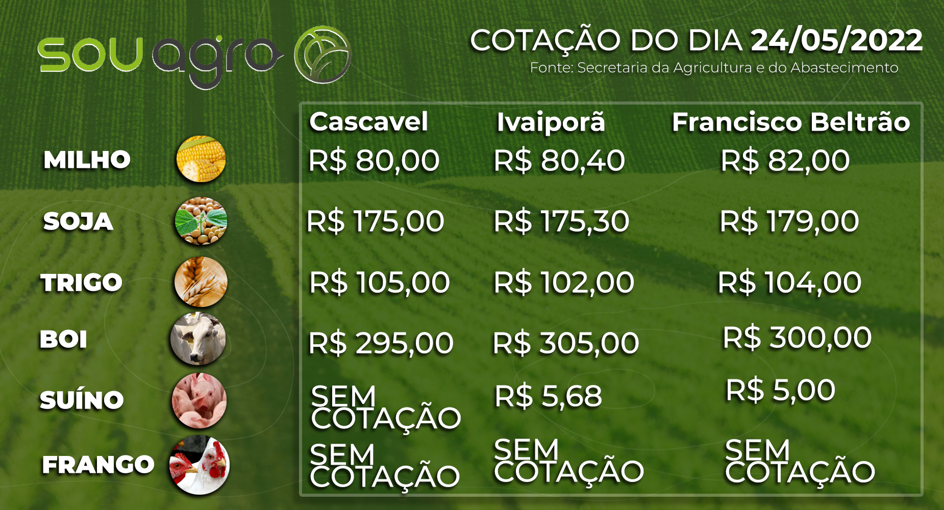 cotações