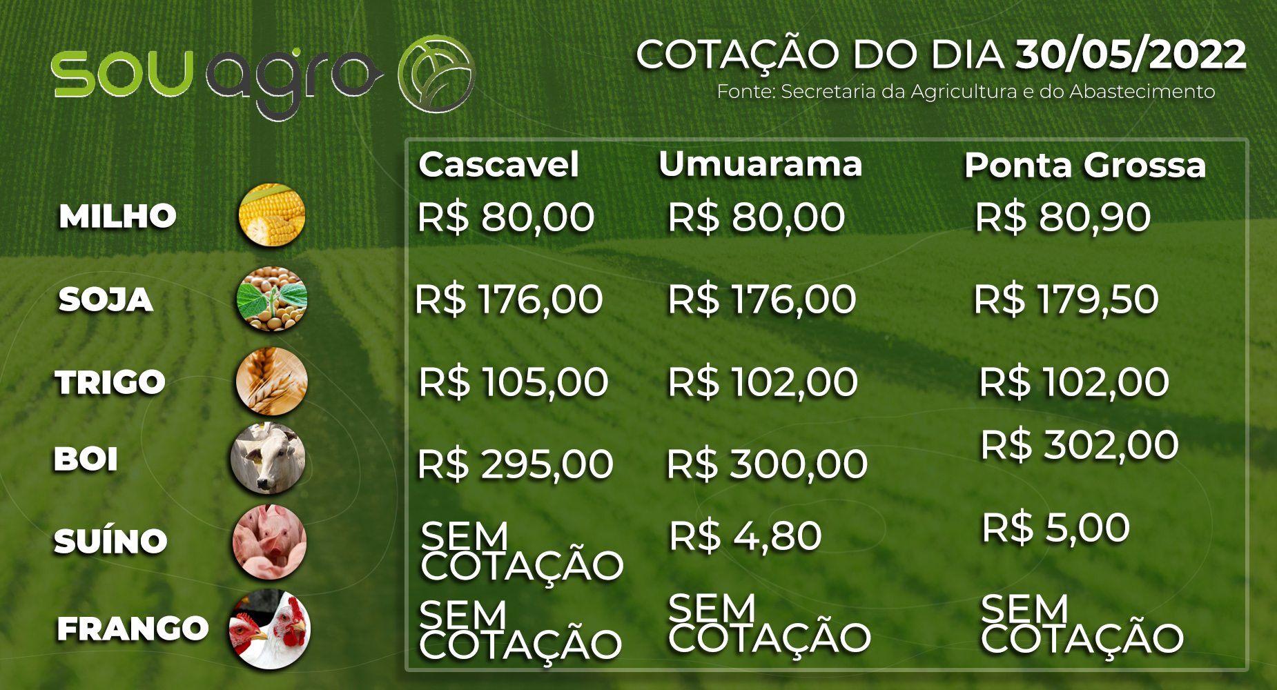 cotações