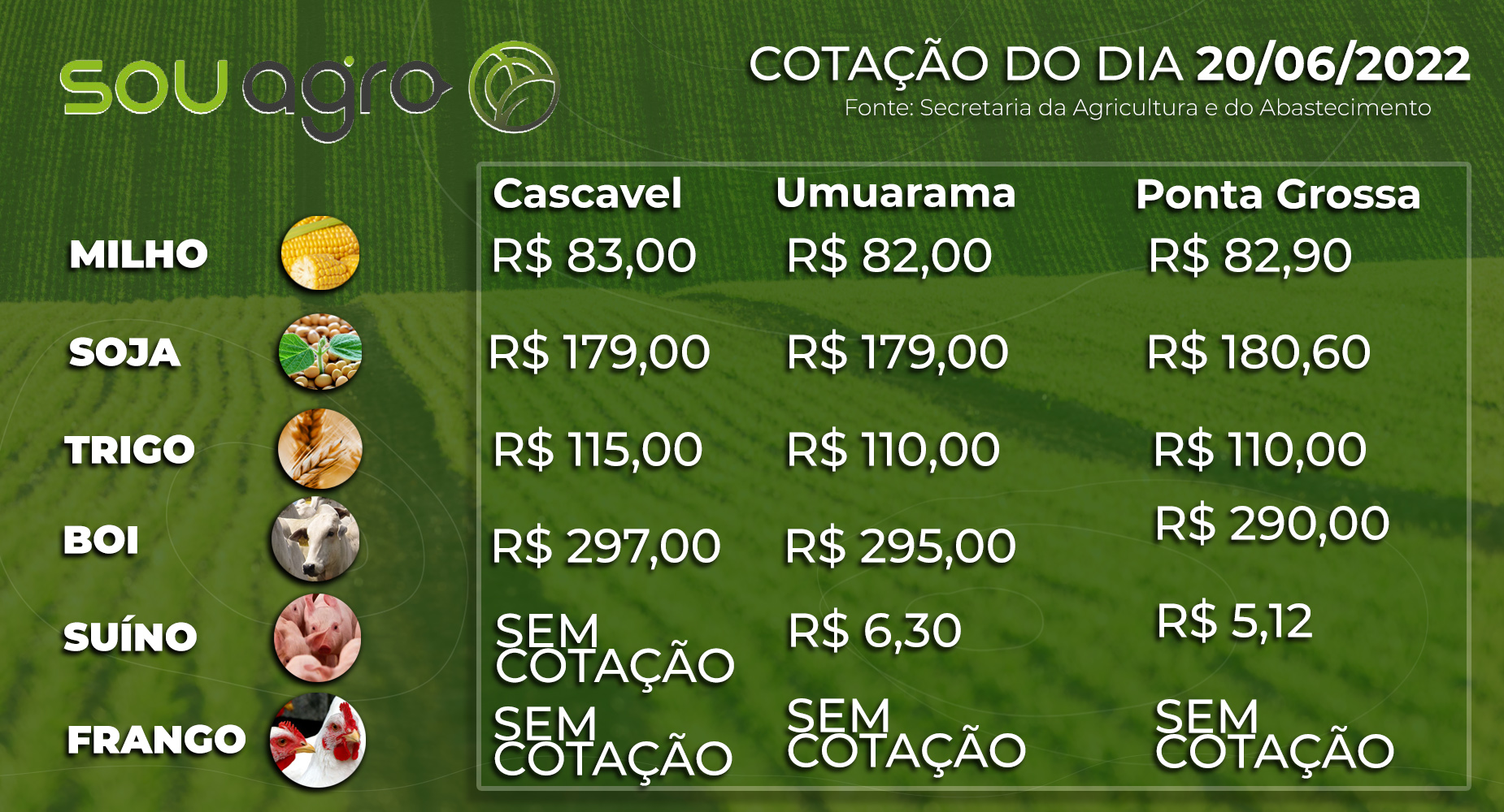 cotações