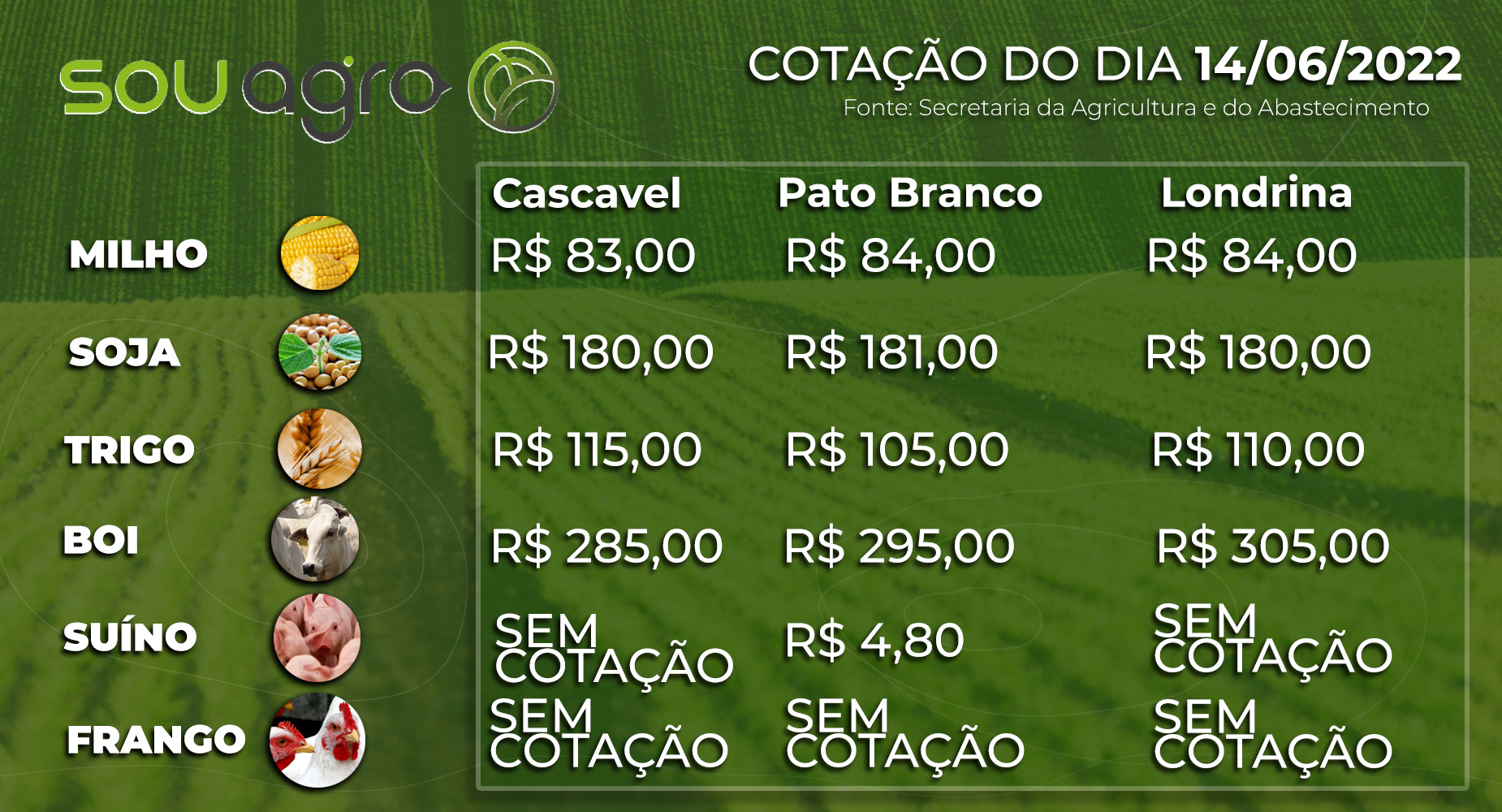 cotações