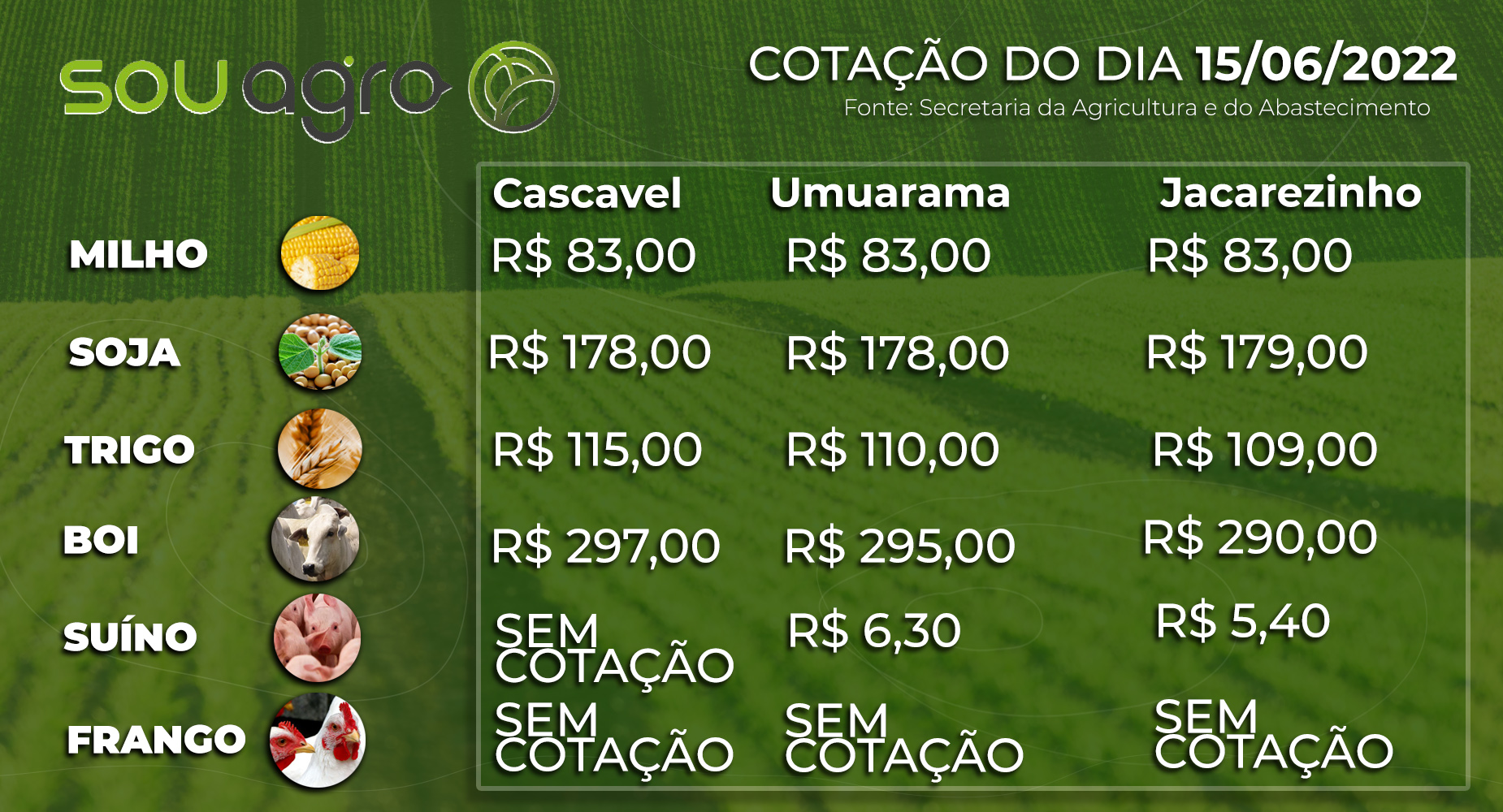 cotações