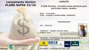 Palestra técnica vai ensinar como usar o crédito do Plano Safra