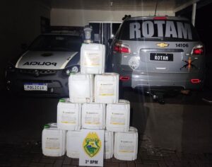 Durante operação, PM apreende agrotóxicos paraguaios