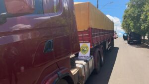 Caminhão que deveria estar carregado com grão de milho escondia contrabando