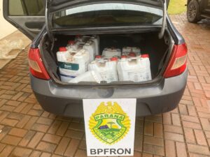 BPFron apreende 300 litros de agrotóxicos contrabandeados no Paraná