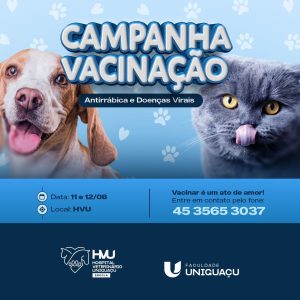 Vacinar é um ato de amor: campanha é realizada para prevenção de doenças virais em cães e gatos