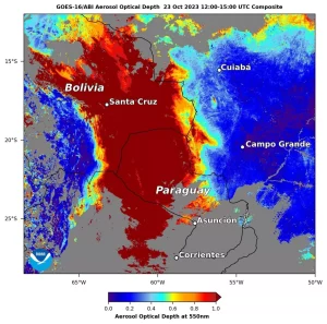 Bolívia: temperatura de 46ºC, fogo, fumaça e aulas suspensas