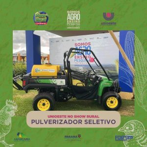Pulverizador seletivo é destaque em estande da Unioeste no Show Rural