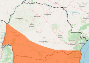 120 cidades do Paraná estão sob alerta de tempestade