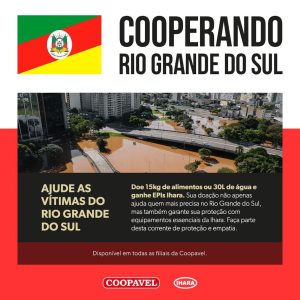 Coopavel  e Ihara dão kits de EPIs em troca de água e comida a desabrigados