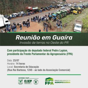 Setor produtivo reúne lideranças em Guaíra para discutir medidas contra as invasões