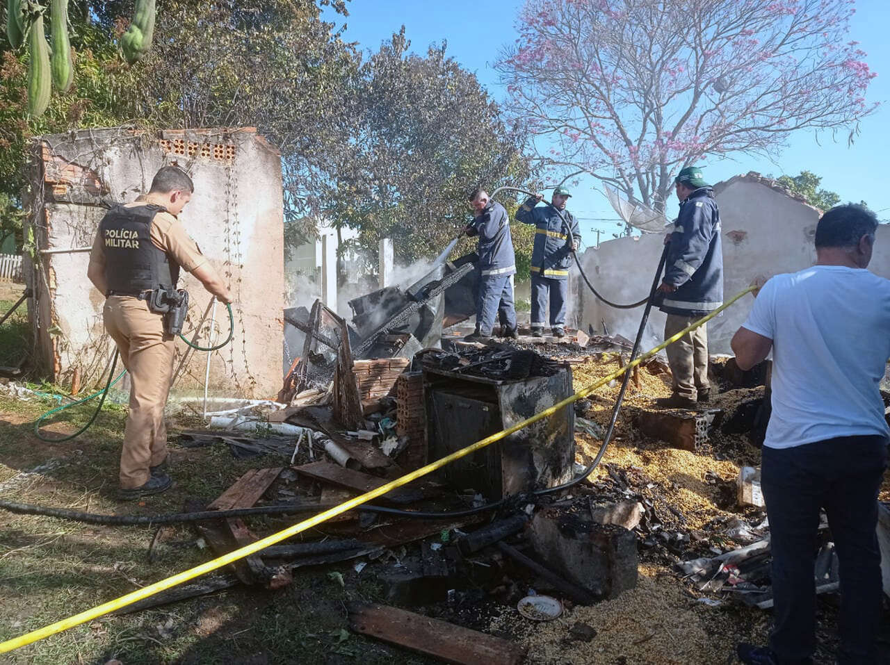 Alunos do Sistema FAEP atendem ocorrência real de incêndio em Sapopema