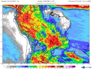 Onde vai ter mais chuva no Brasil esta semana?