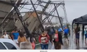 Vento intenso do ciclone causa destruição e deixa feridos no RS