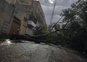 Ano começa com temporal e estragos em cidade do interior