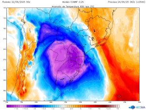 Massas de ar polar trarão longa e intensa onda de frio