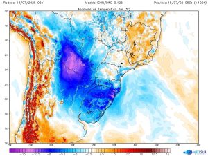 Sul terá cidades com calor, frente fria com chuva e nova massa de ar frio