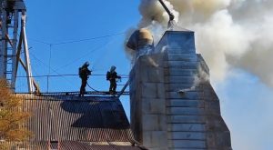 Grandes proporções: Bombeiros usam 100 mil litros de água para conter incêndio em silo