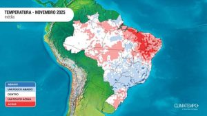 Previsão do clima no Brasil em novembro de 2025
