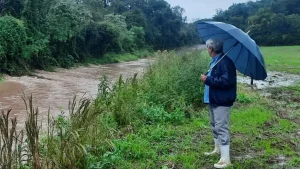 Chuva volumosa e risco de cheias no RS